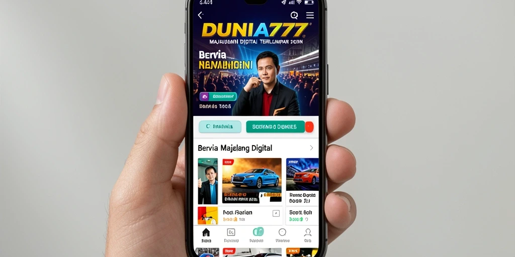 Antarmuka DUNIA777 menampilkan berita terkini dengan mudah dan menarik.