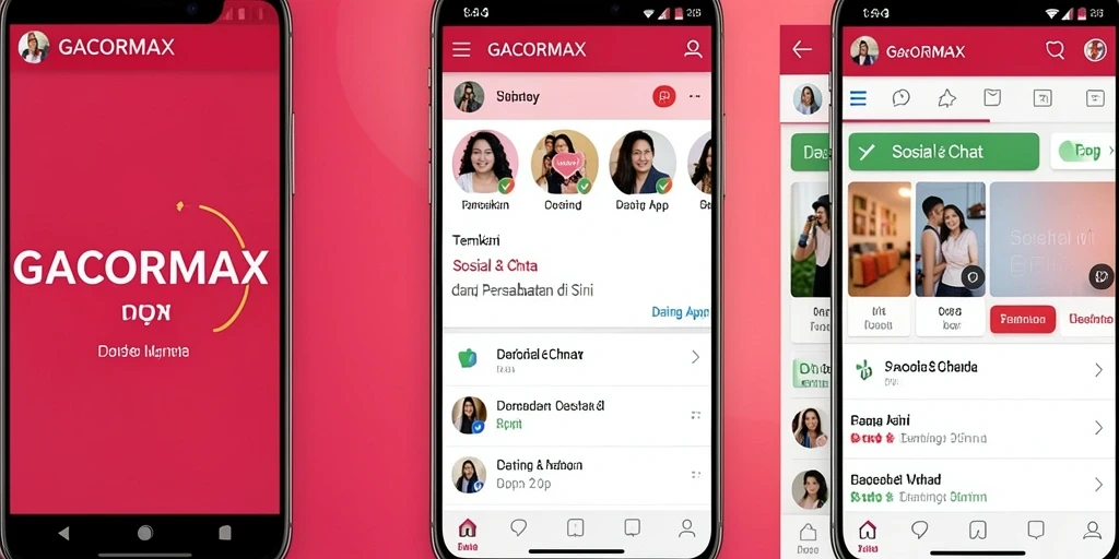 Antarmuka pengguna GACORMAX yang modern dan menarik untuk aplikasi dating.