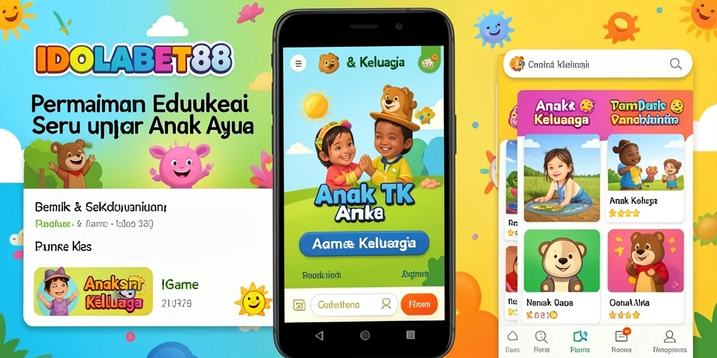 Antarmuka menarik dan interaktif dari IDOLABET88 untuk anak-anak.