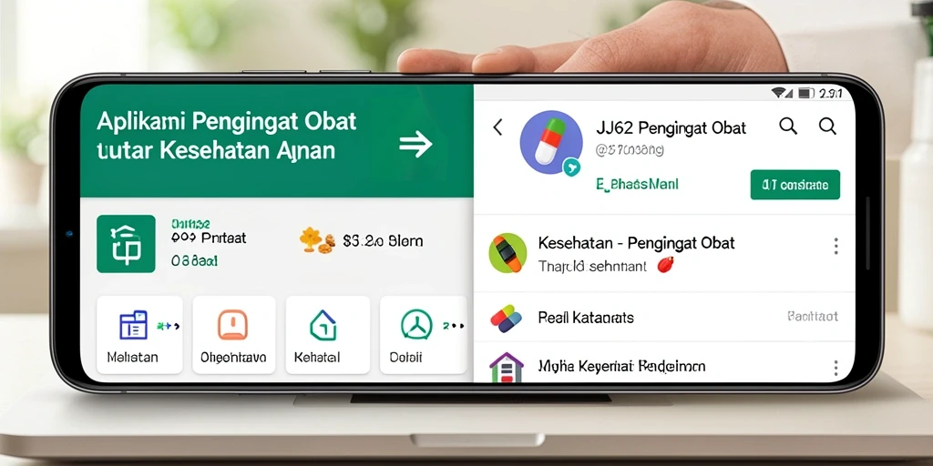 Screenshot utama JJ62 menampilkan fitur pengingat obat yang user-friendly.