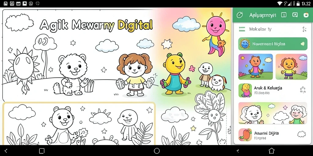 Tampilan antarmuka N32 yang menarik untuk Mewarnai Digital.