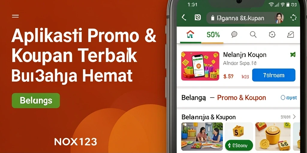 Tampilan antarmuka utama aplikasi Promo & Kupon NOX123.