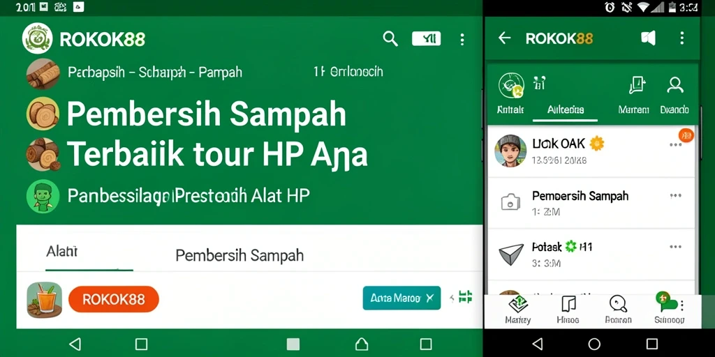 Antarmuka aplikasi ROKOK88 untuk pembersihan sampah yang efisien.