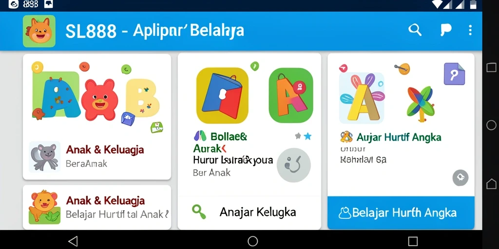 Tampilan antarmuka SL888 yang menarik dan ramah anak.